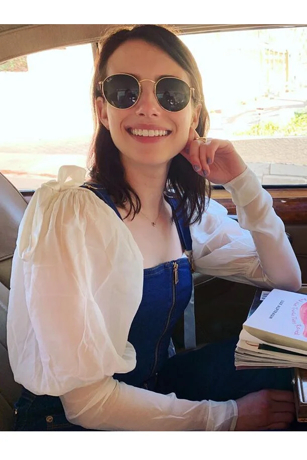 Emma Roberts in For Love & Lemons Prince Crop Top