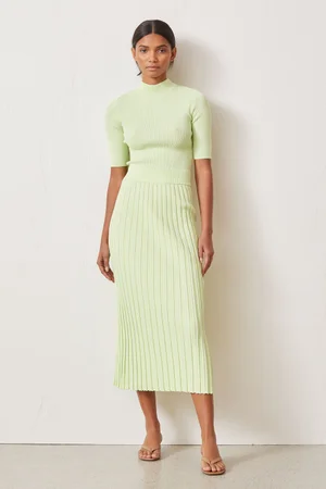 citrus club knit midi dress Maude Club Clementine Knit Dress in Cream