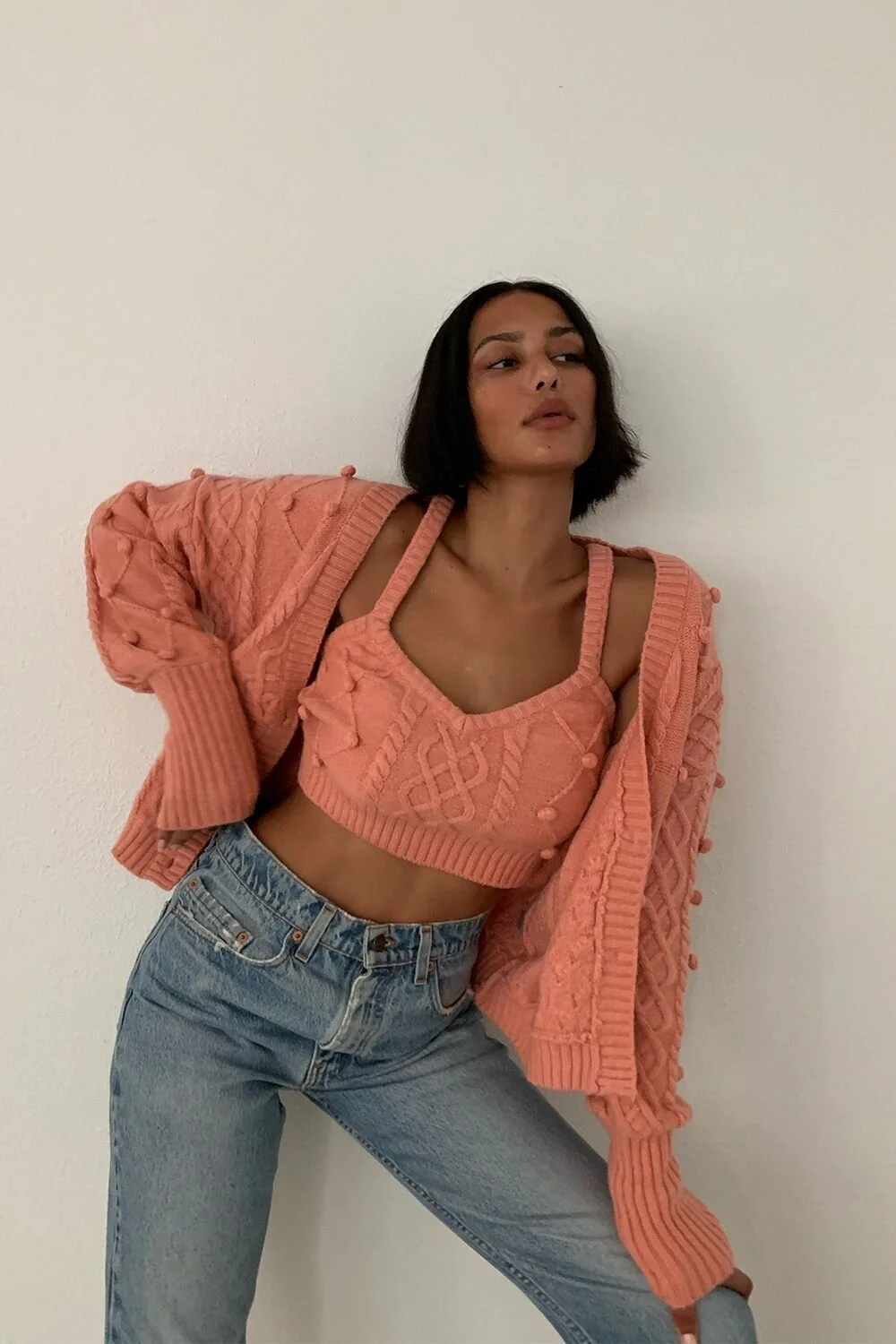 For Love Lemons Florentina Sweater Tank Rose Imwim