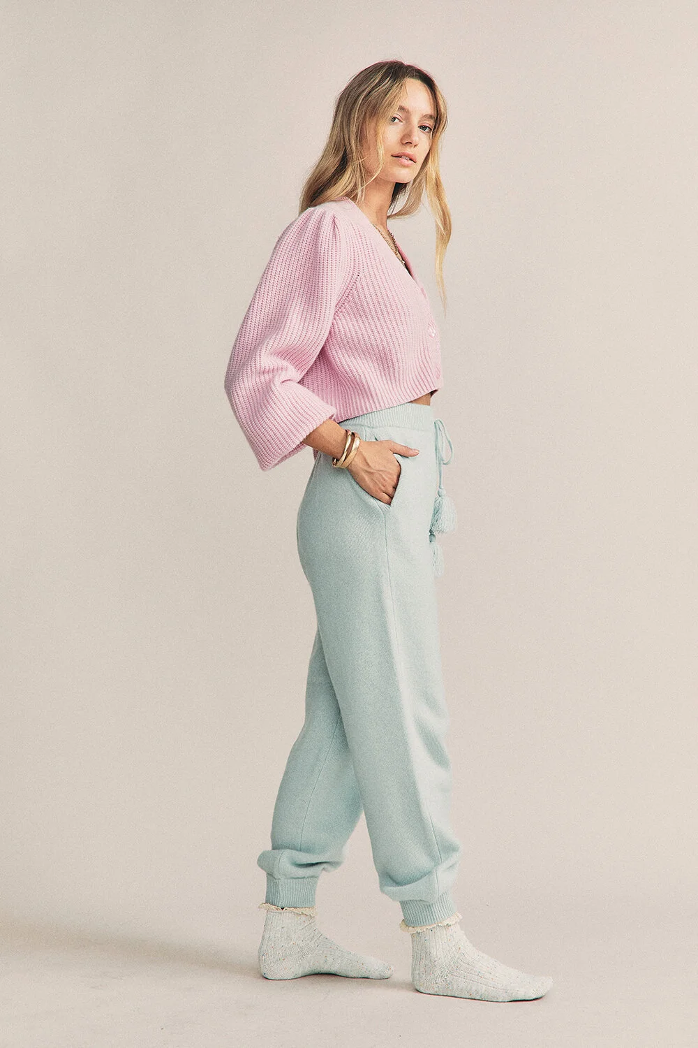 LoveShackFancy Tristan Pants - Seafoam