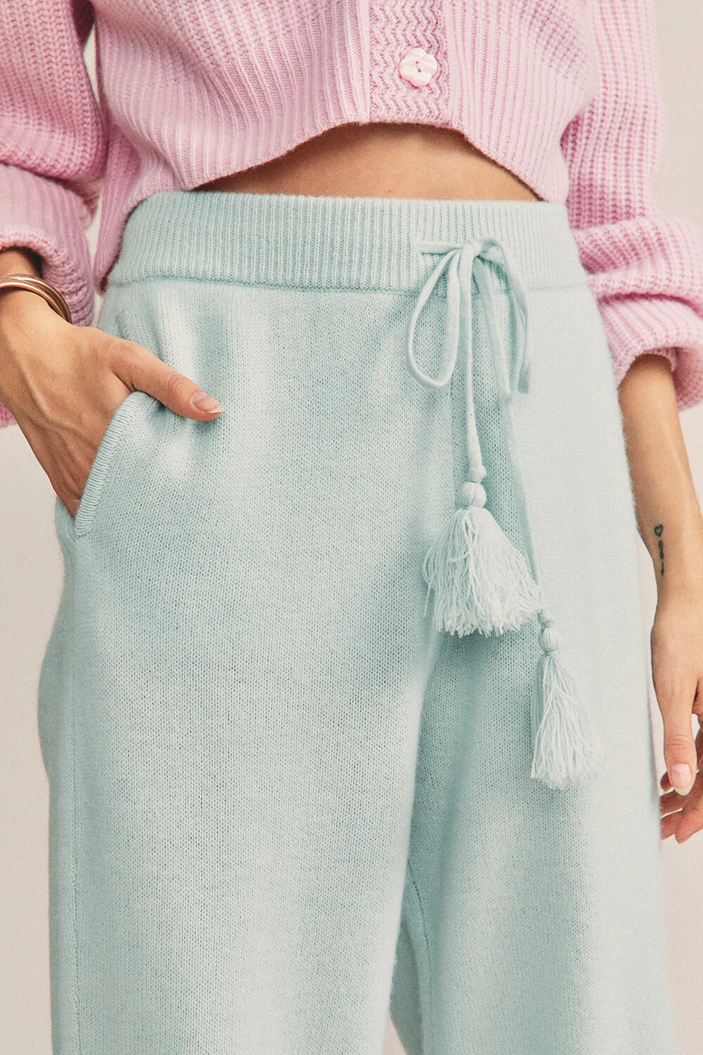 LoveShackFancy Tristan Pants - Seafoam