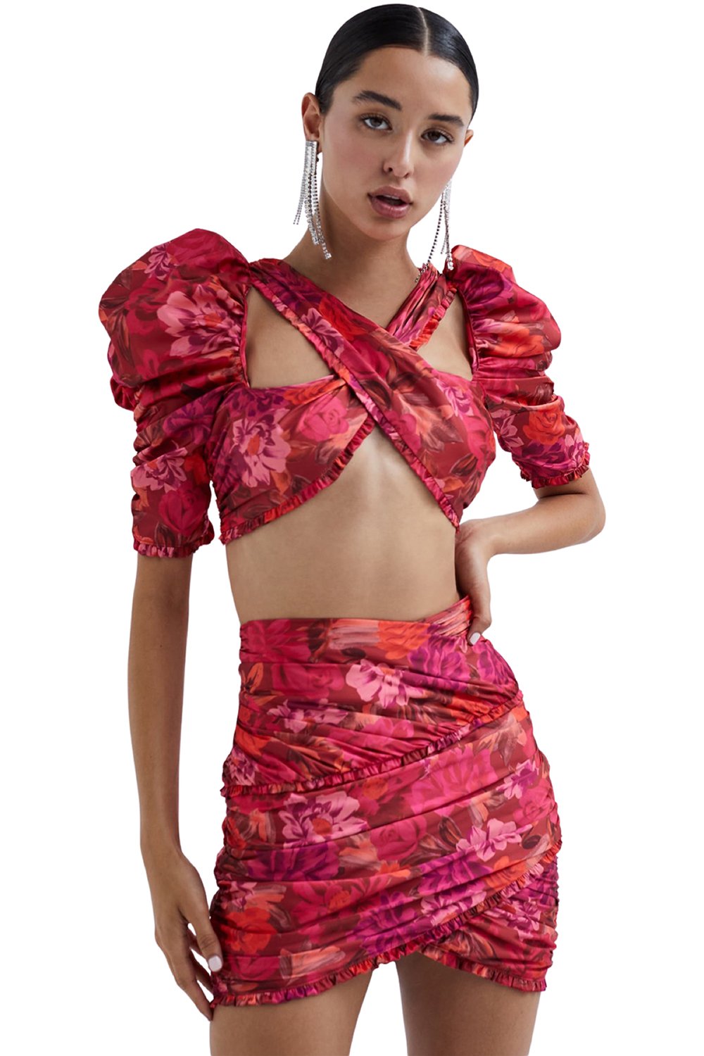 Alia Cross Front Crop Top