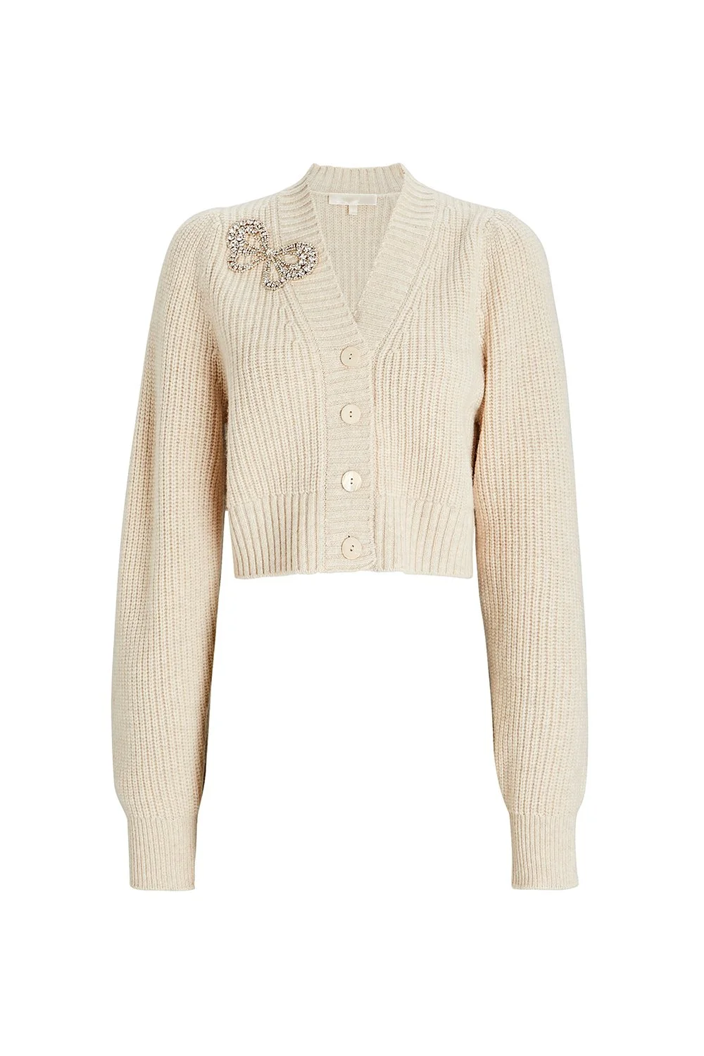 LoveShackFancy Larsa Crop Cardigan - Wheat — IMWIM