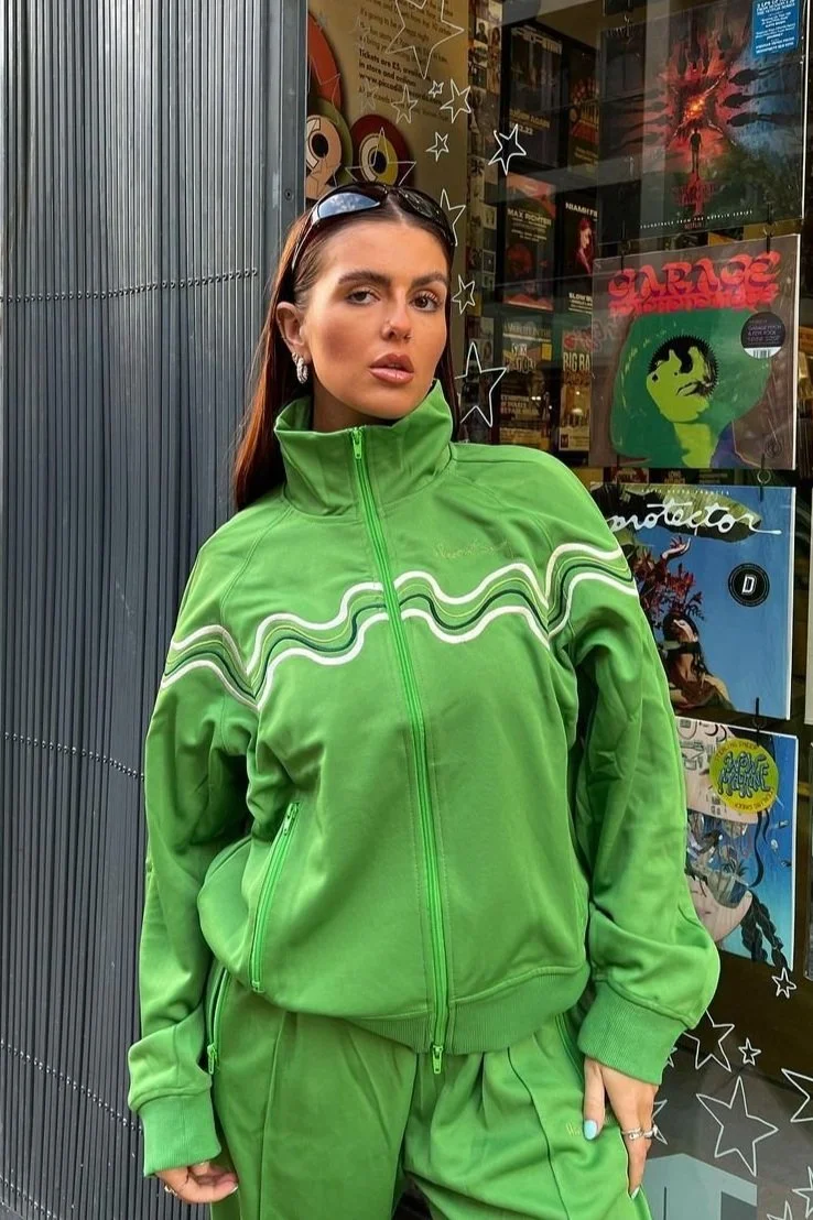 @francescaleslie_ in House of Sunny All Star Tracksuit Top - Perfect Green