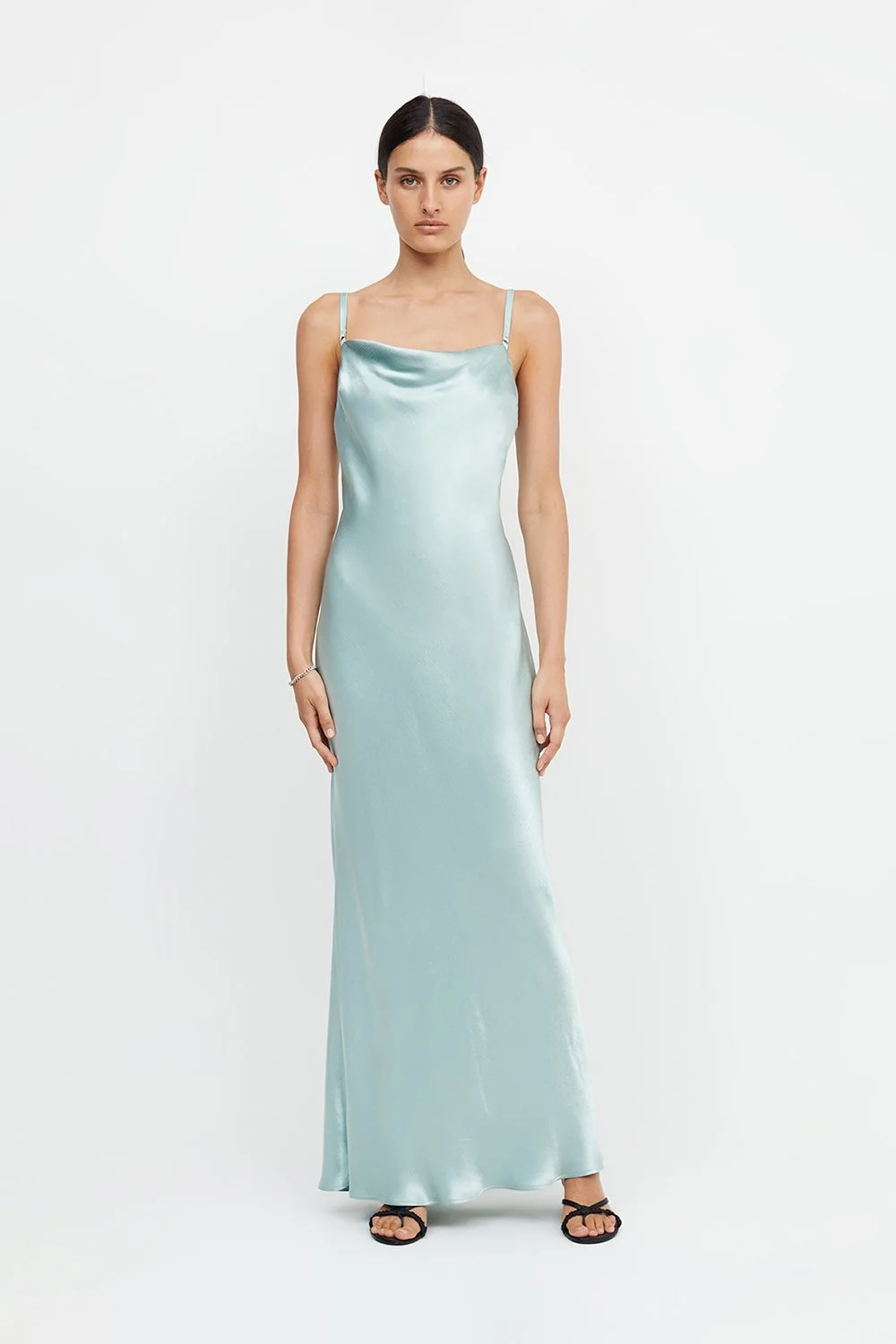 maxi dress in red Princess Polly Women's Radioactive Bias Cut Satin Maxi Dress - Red