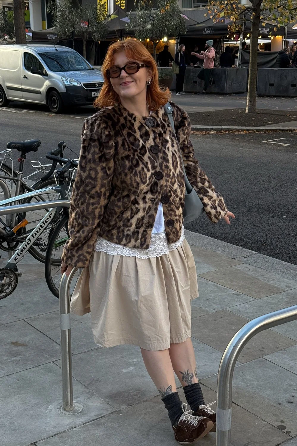 @lucyroseford in House of Sunny Collarless Leopard Jacket