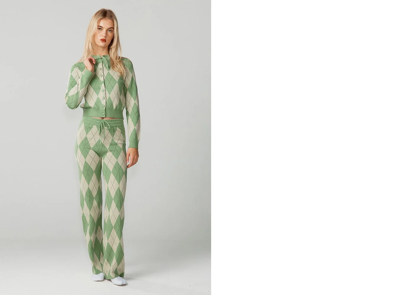 House of Sunny Argyle Lounge Cardigan + Argyle Lounge Pant