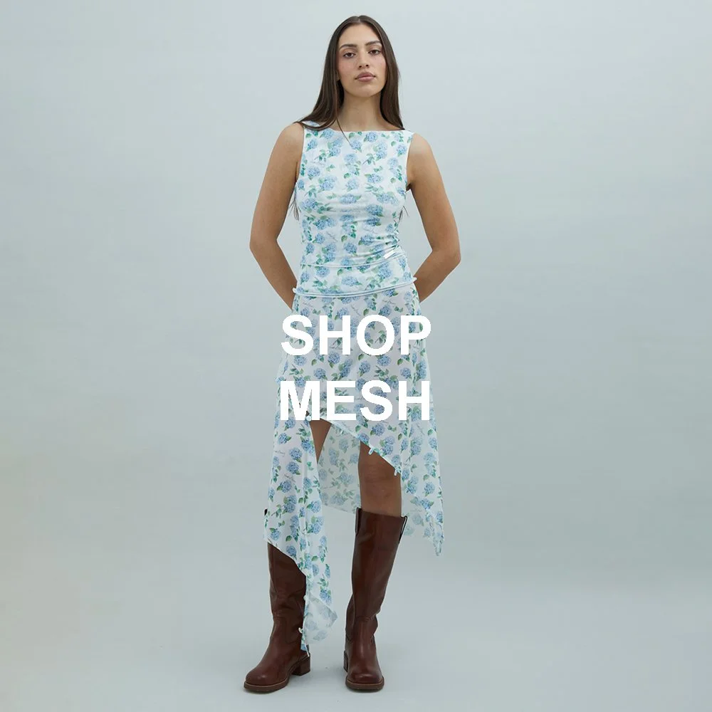 House of Sunny Hydrangea Double Layer Mesh Top + Hydrangea Asymmetric Mesh Skirt