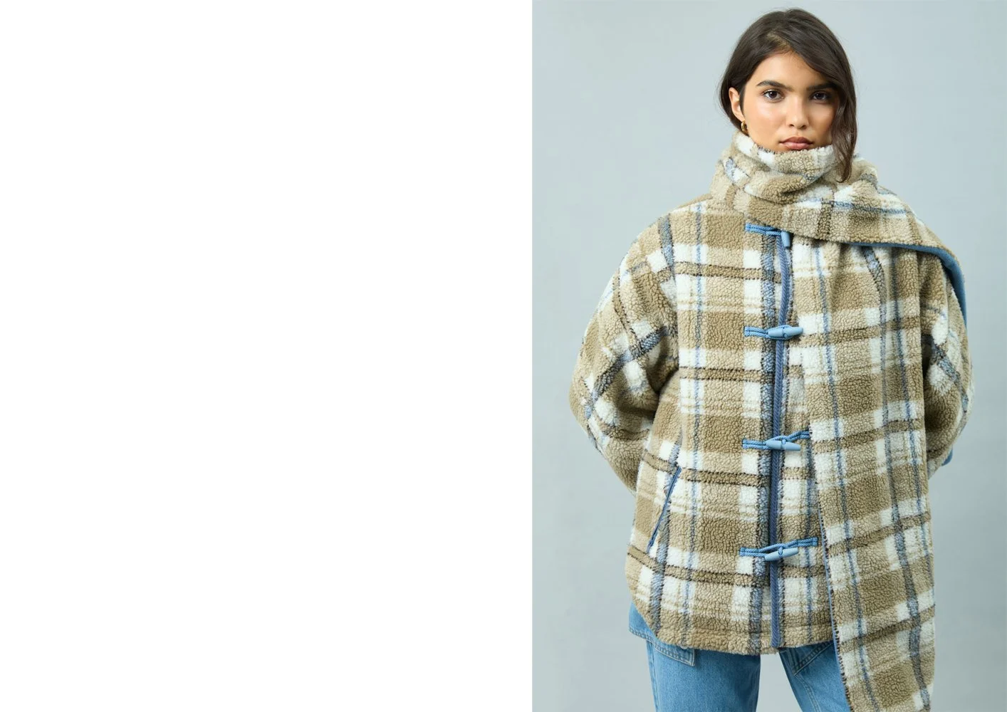 House of Sunny Fleece Scarf Jacket