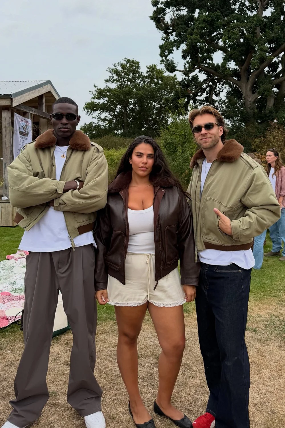 @shayzanco__ in House of Sunny Cruise Flight Jacket - Brown