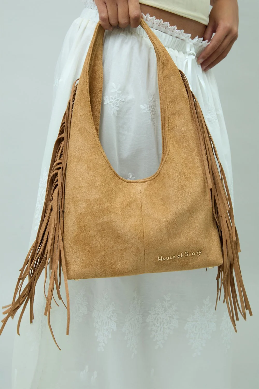 House of Sunny Tassel Sling Bag - Tan