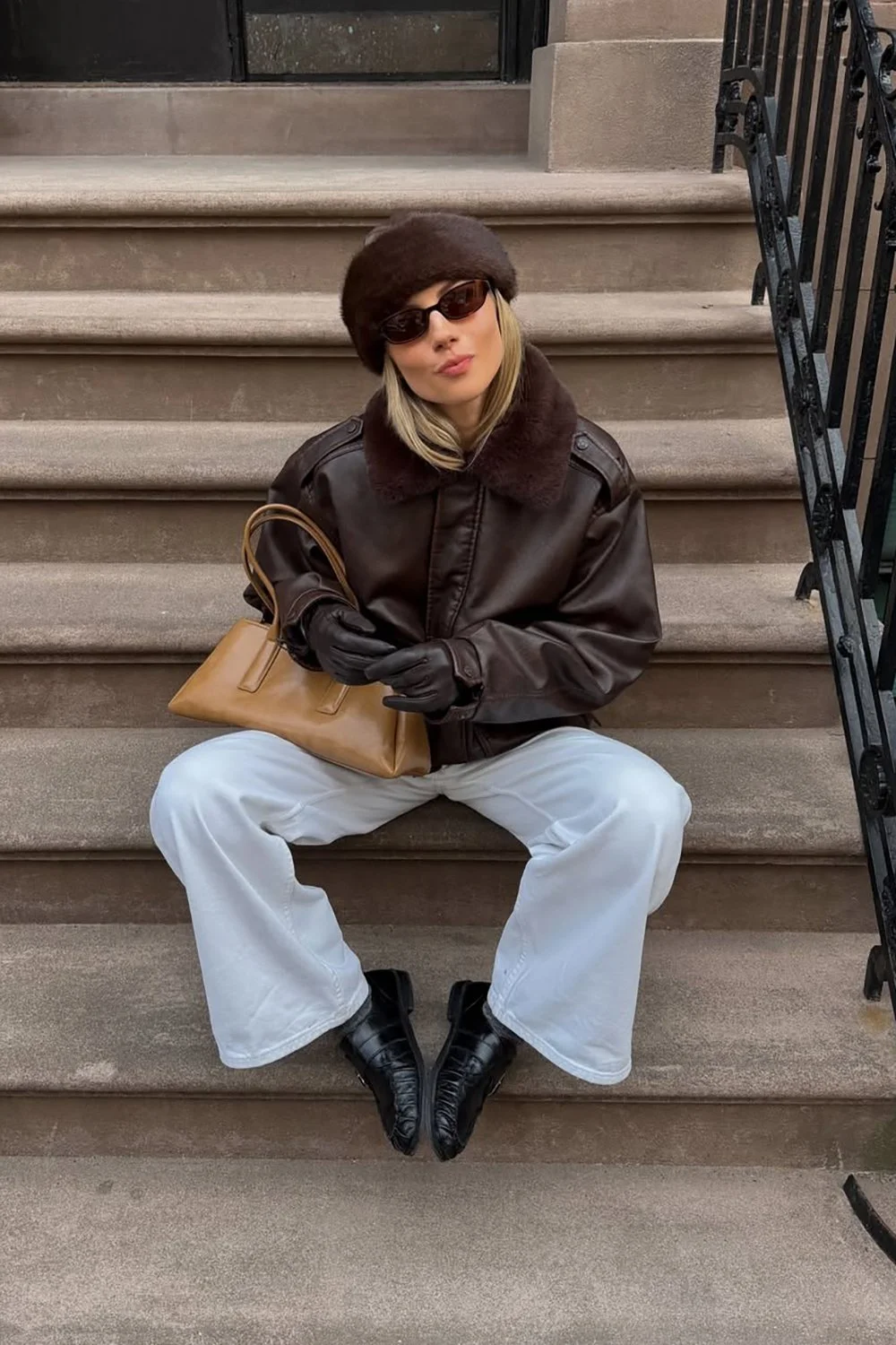 @hopemarsh in House of Sunny Cruise Flight Jacket - Brown