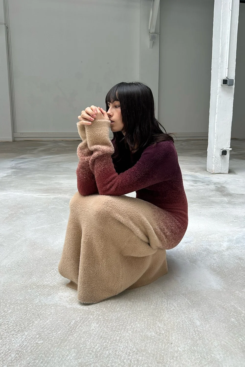 SAEMDI Gradient Knit Dress