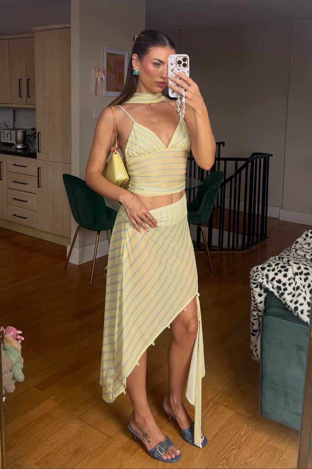 @maddyrmaguire in House of Sunny Striped Mesh Cami Top