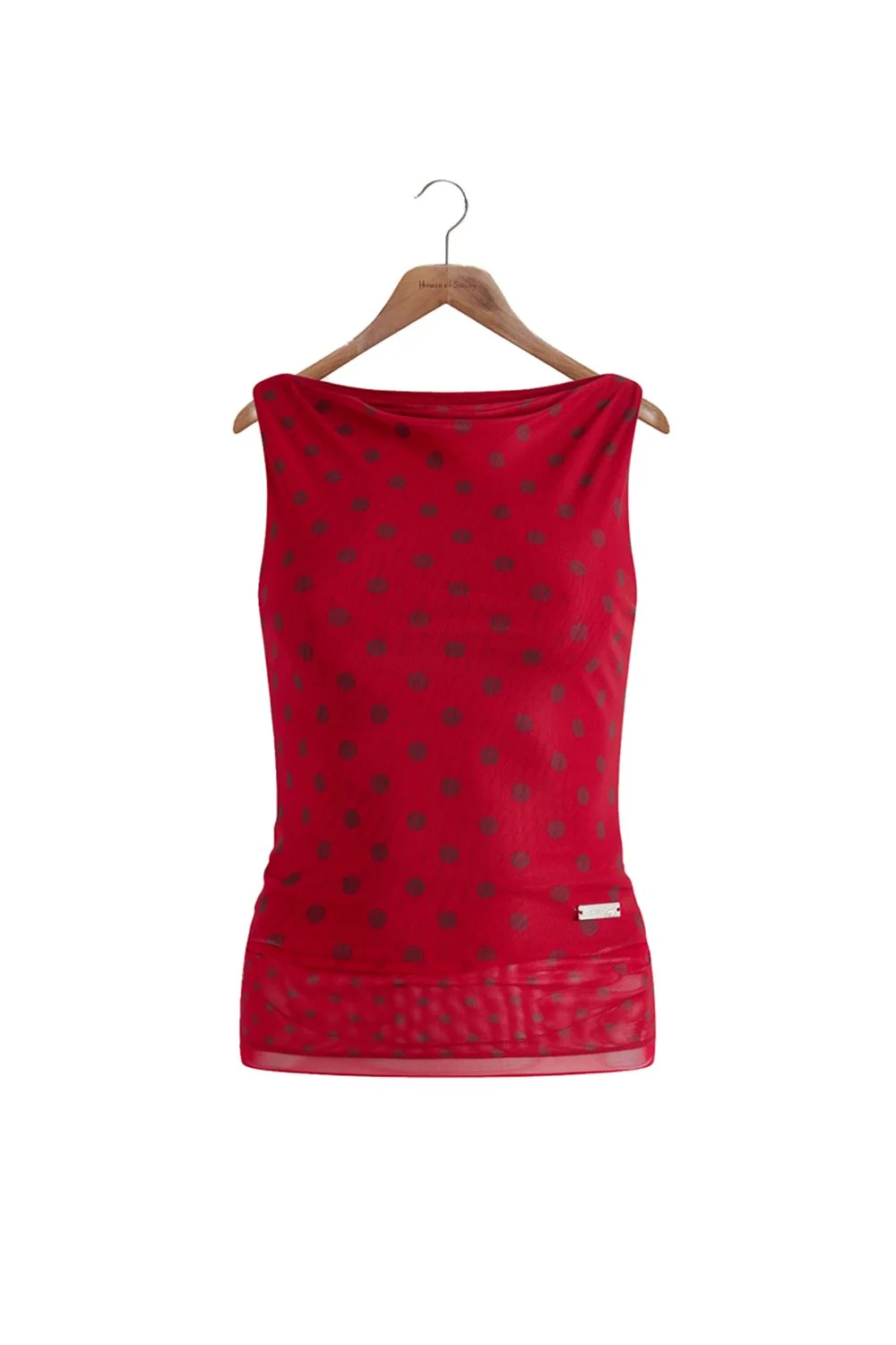 House of Sunny Double Layer Polka Dot Mesh Vest