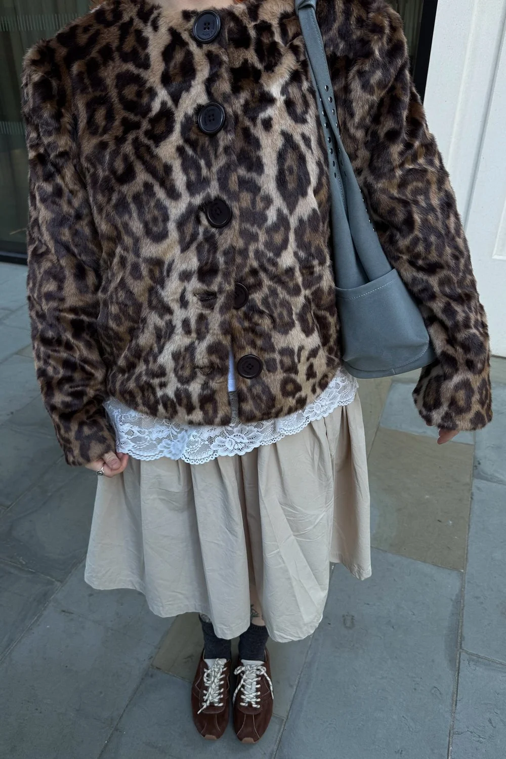 @lucyroseford in House of Sunny Collarless Leopard Jacket