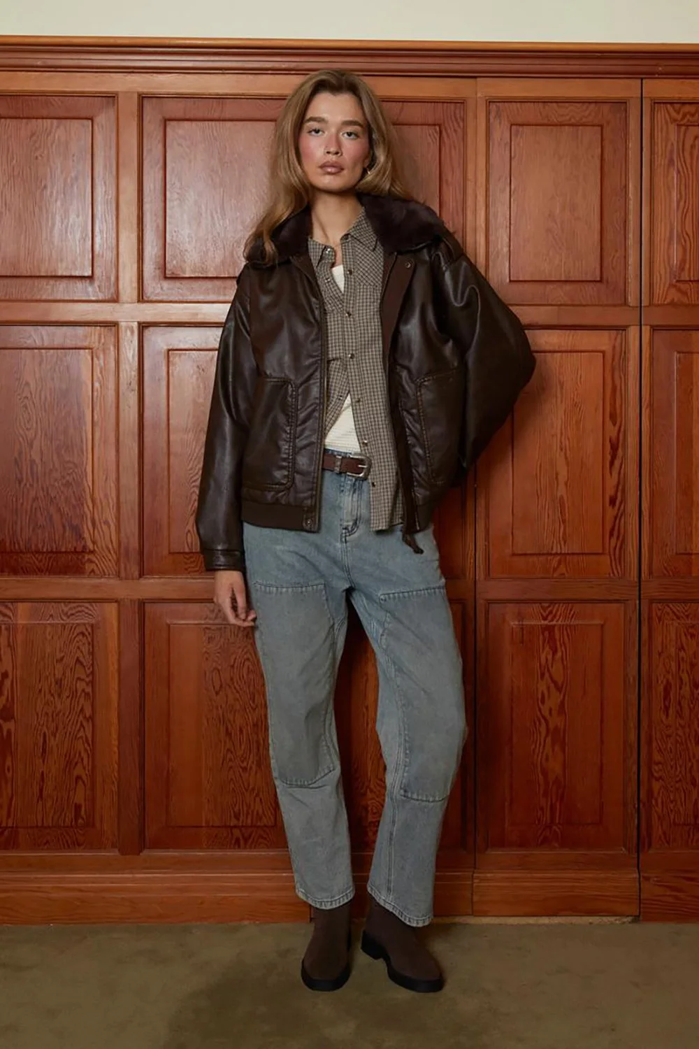 House of Sunny Cruise Flight Jacket - Brown