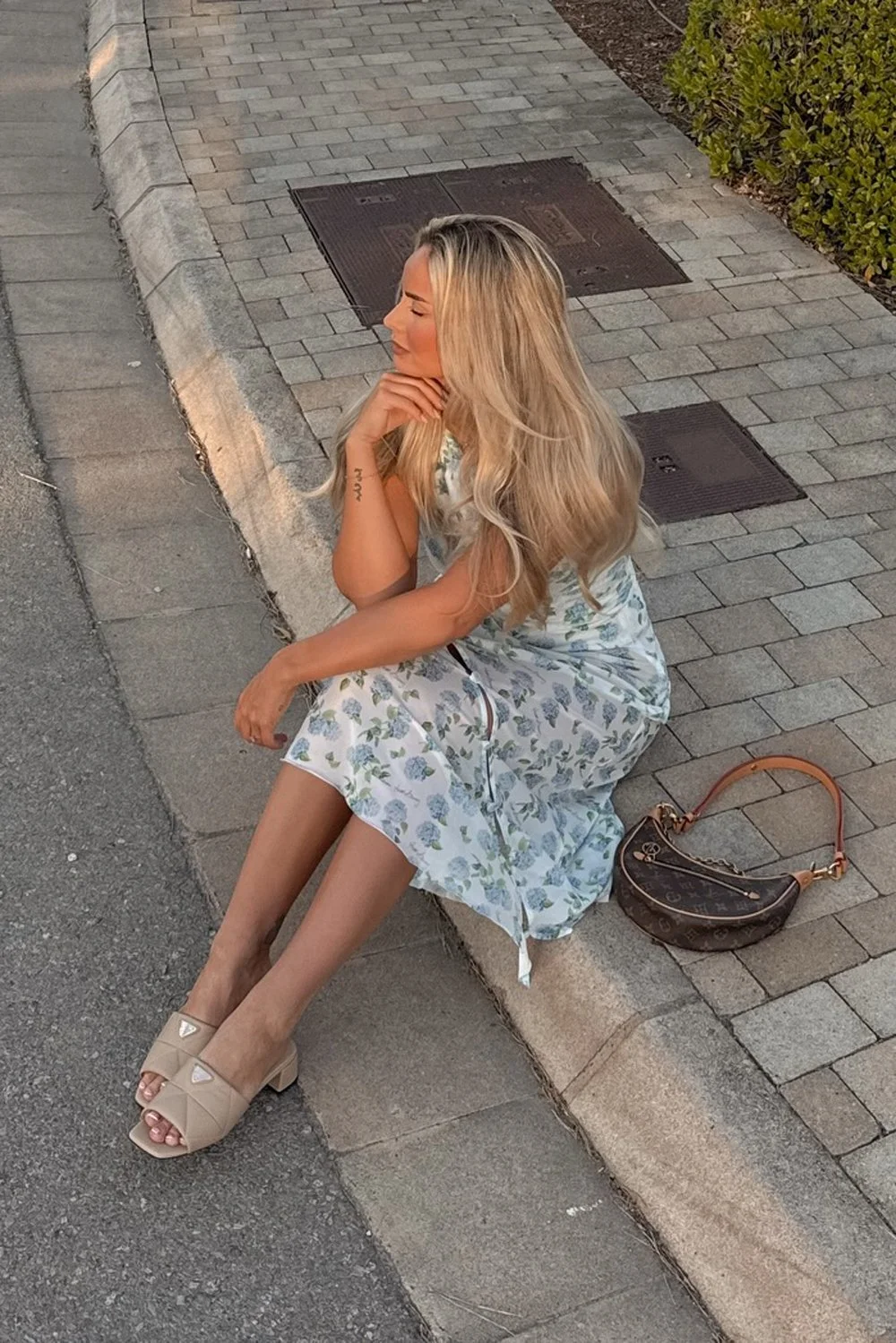 @sunnevaeinarss in House of Sunny Hydrangea Double Layer Mesh Top