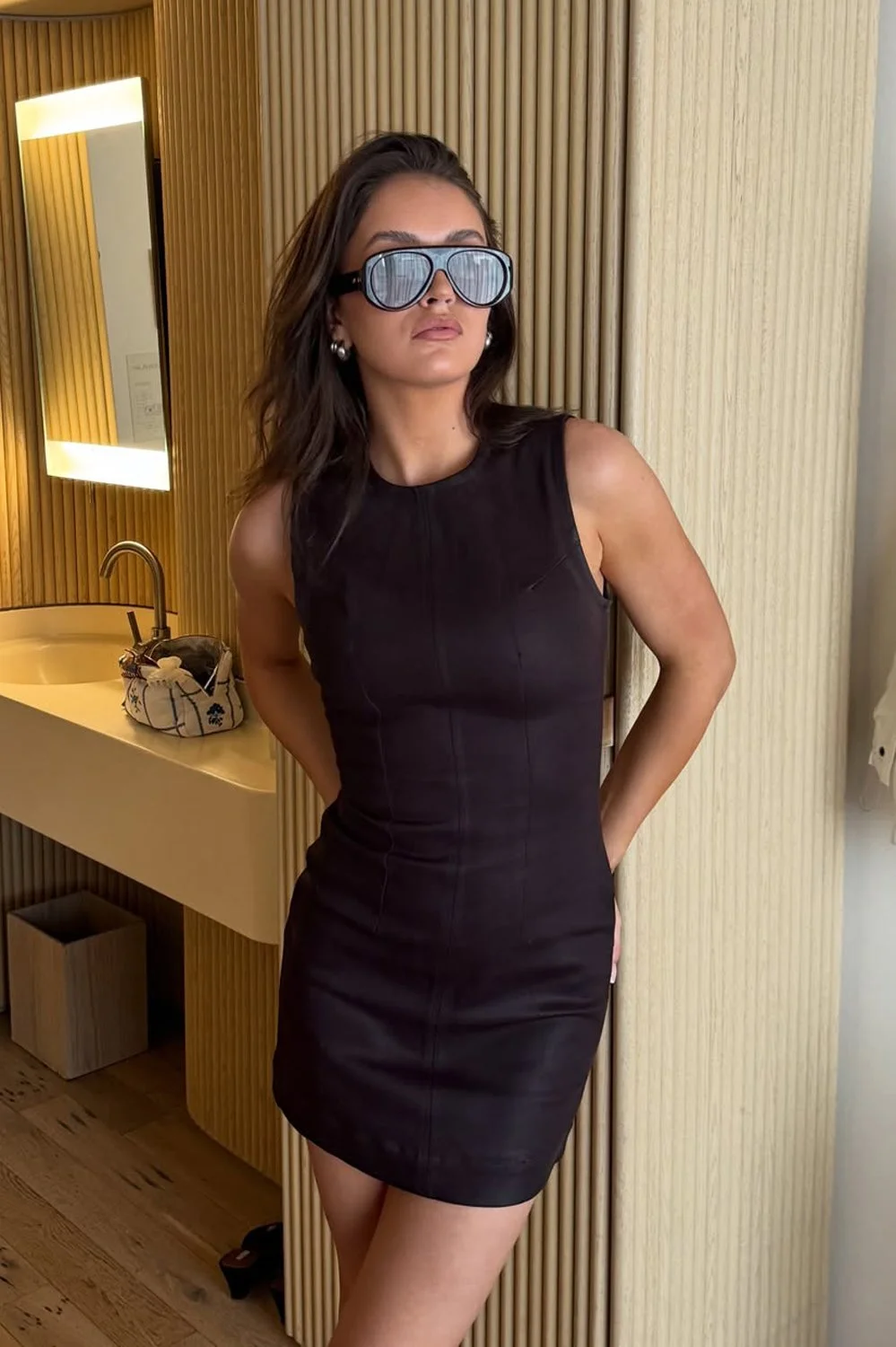 @parisbechthold in Le Specs Dream Boat Sunglasses - Cocoa