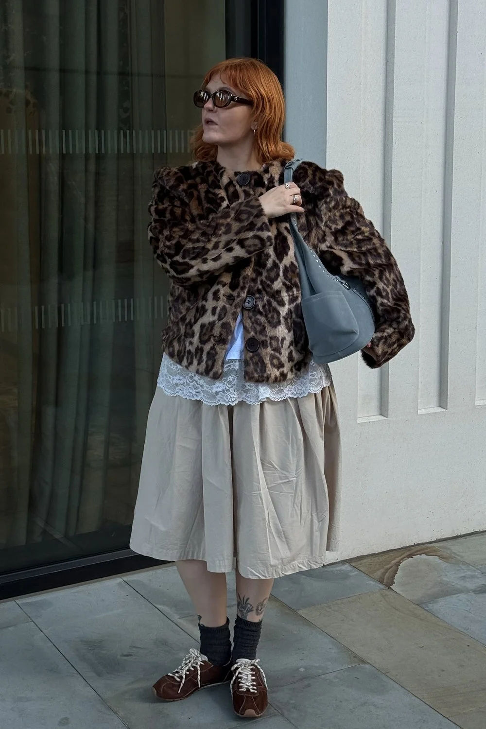 @lucyroseford in House of Sunny Collarless Leopard Jacket