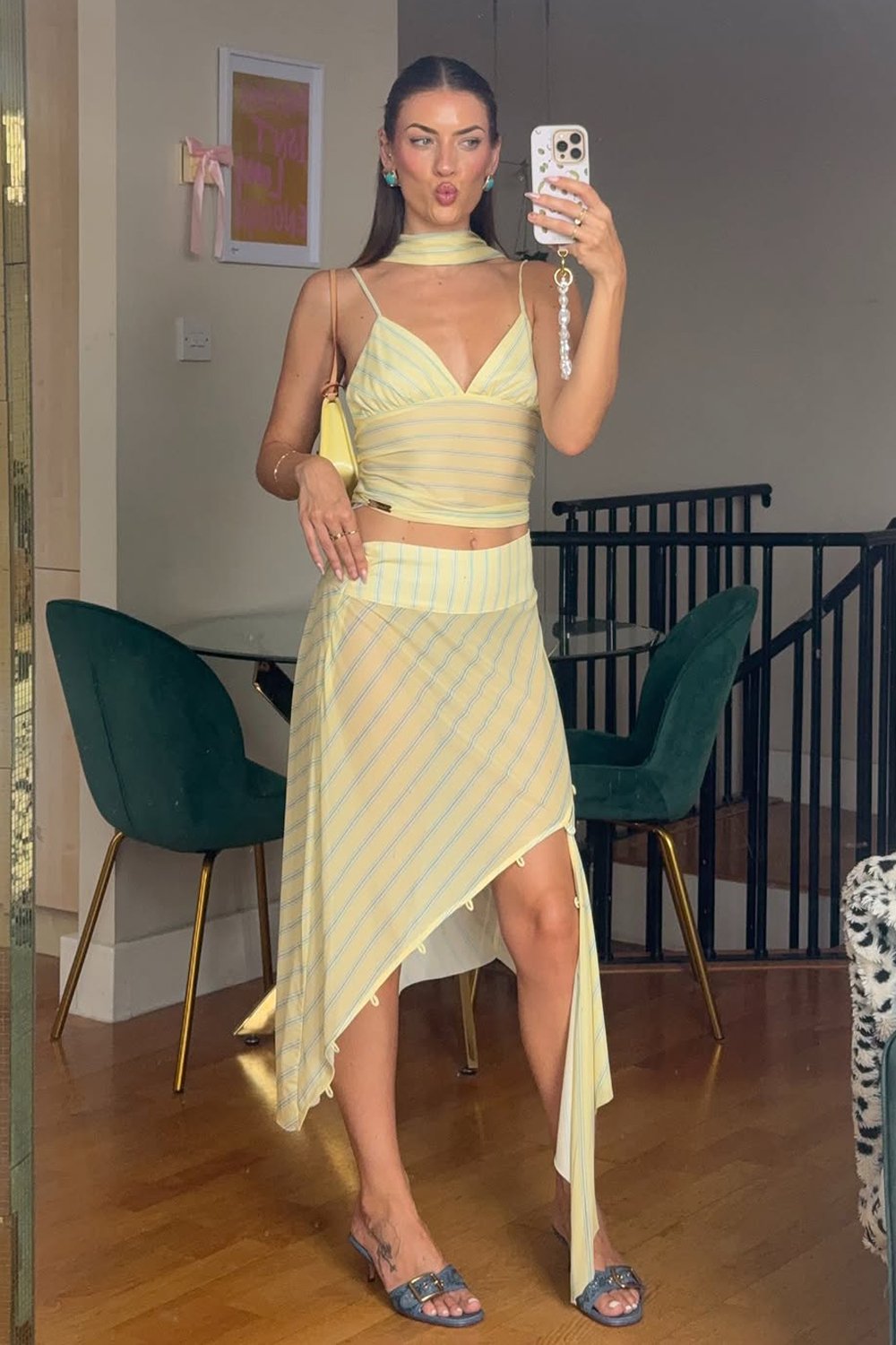 @maddyrmaguire in House of Sunny Striped Mesh Cami Top