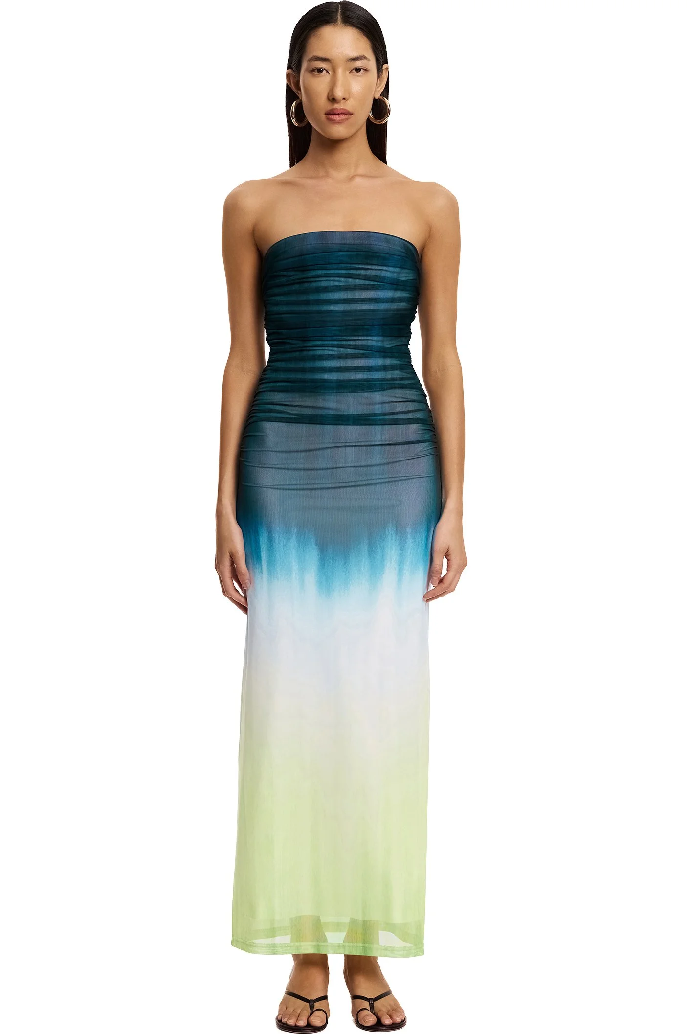 Sura Strapless Dress - Petrol Gradient