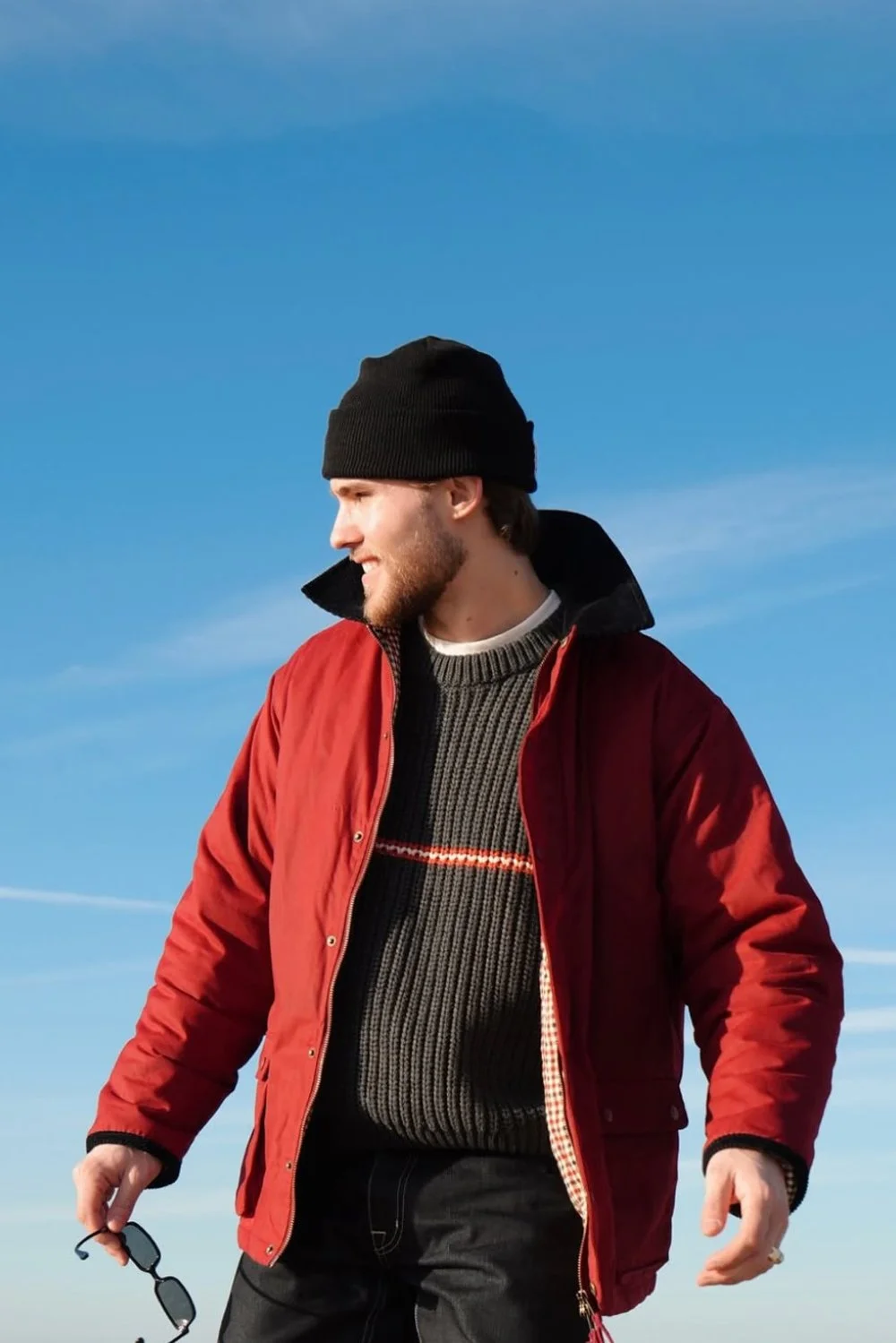 @bradleyemmens in House of Sunny The Waxed Rain Jacket