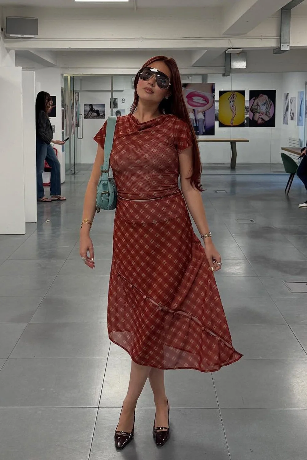 @mimiiiwebb in House of Sunny Retro Check Mesh Skirt