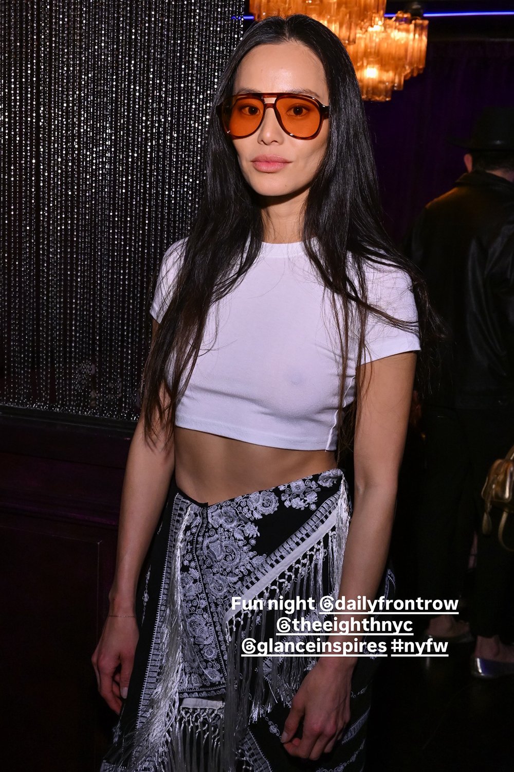 Jamie Chung in Le Specs Tragic Magic Sunglasses - Toffee Tort