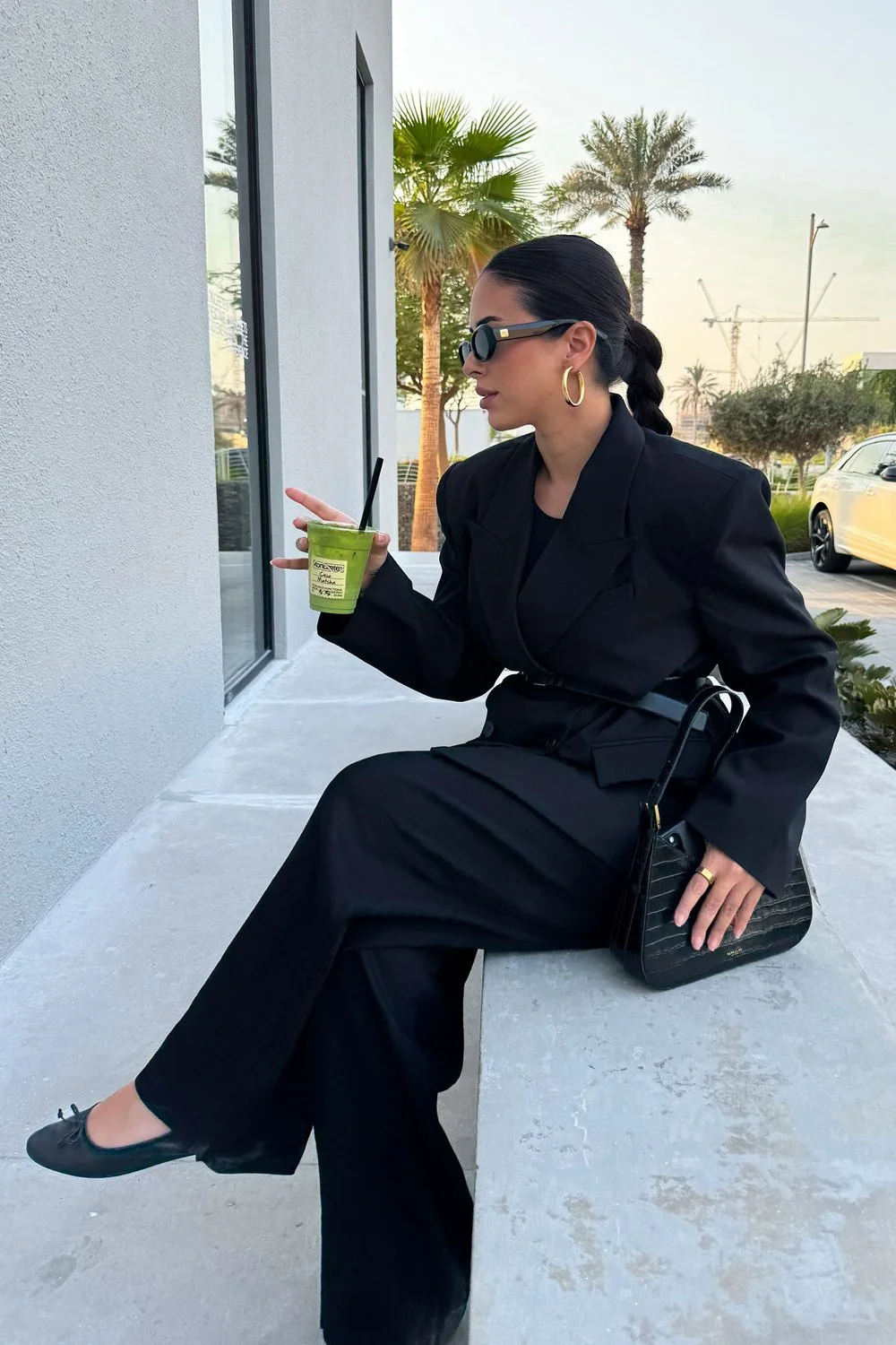 @basma_bada in Le Specs Work It Sunglasses - Black