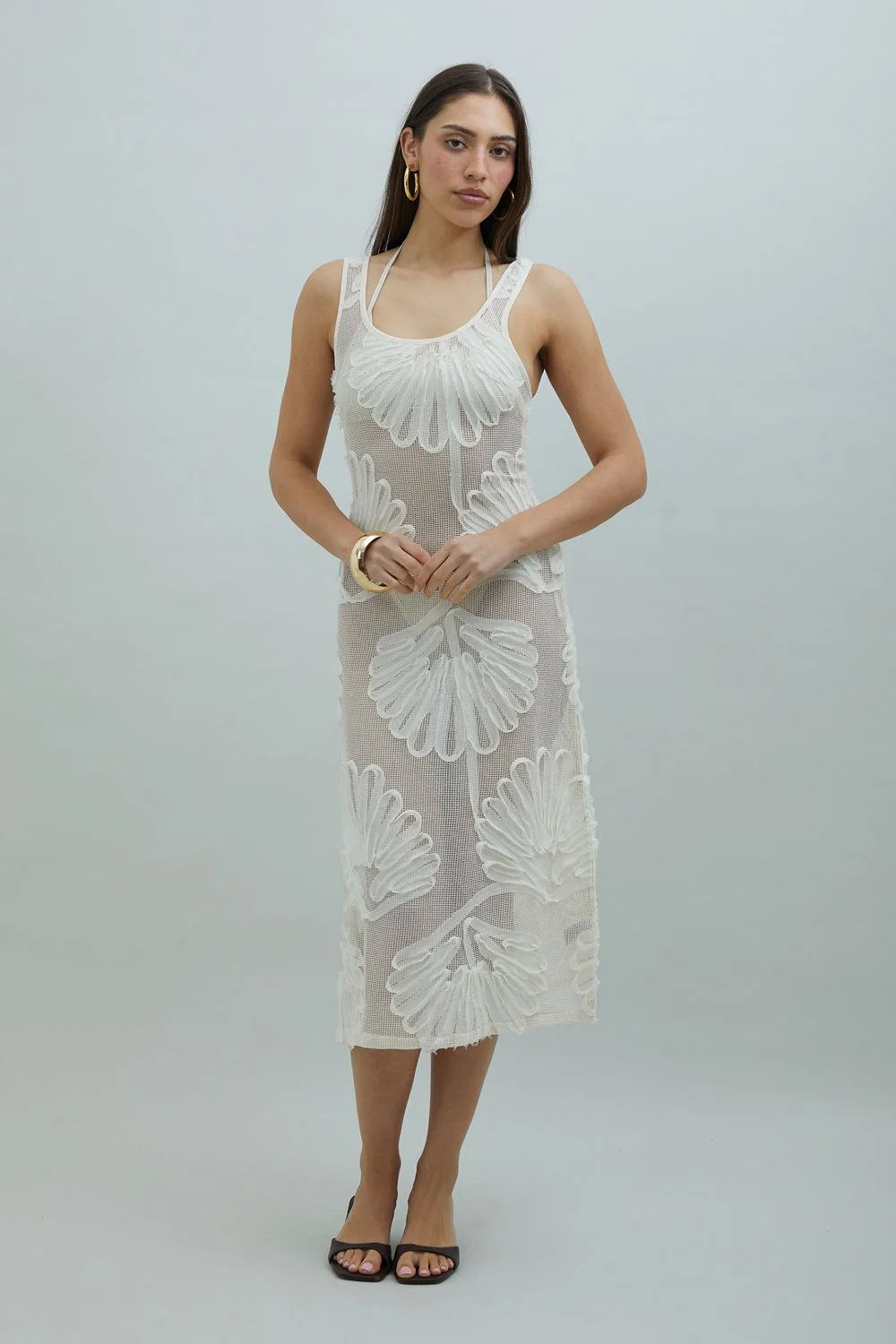 House of Sunny Seashells Appliqué Dress
