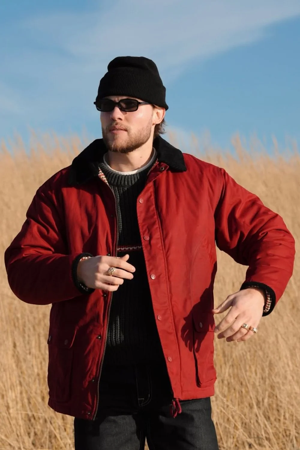 @bradleyemmens in House of Sunny The Waxed Rain Jacket