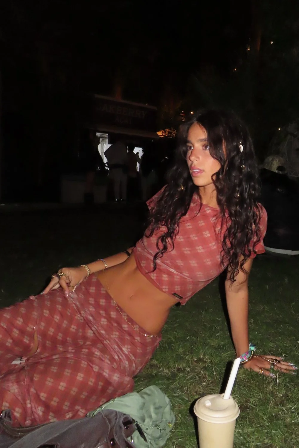 @sofiamuse in House of Sunny Retro Check Mesh Skirt