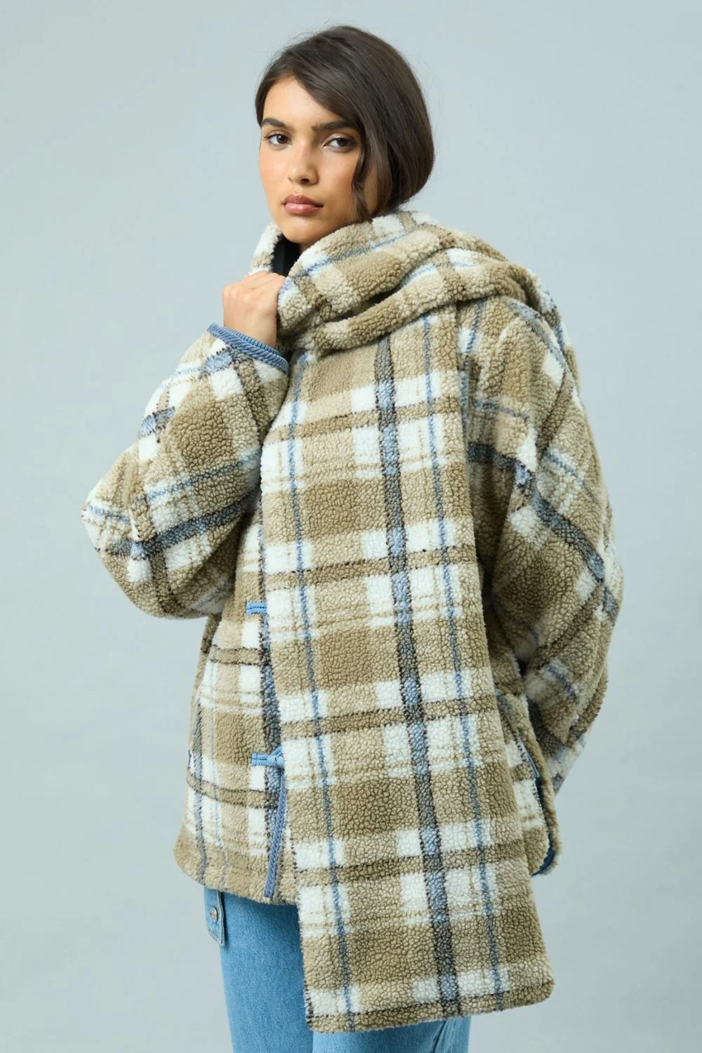 House of Sunny Fleece Scarf Jacket