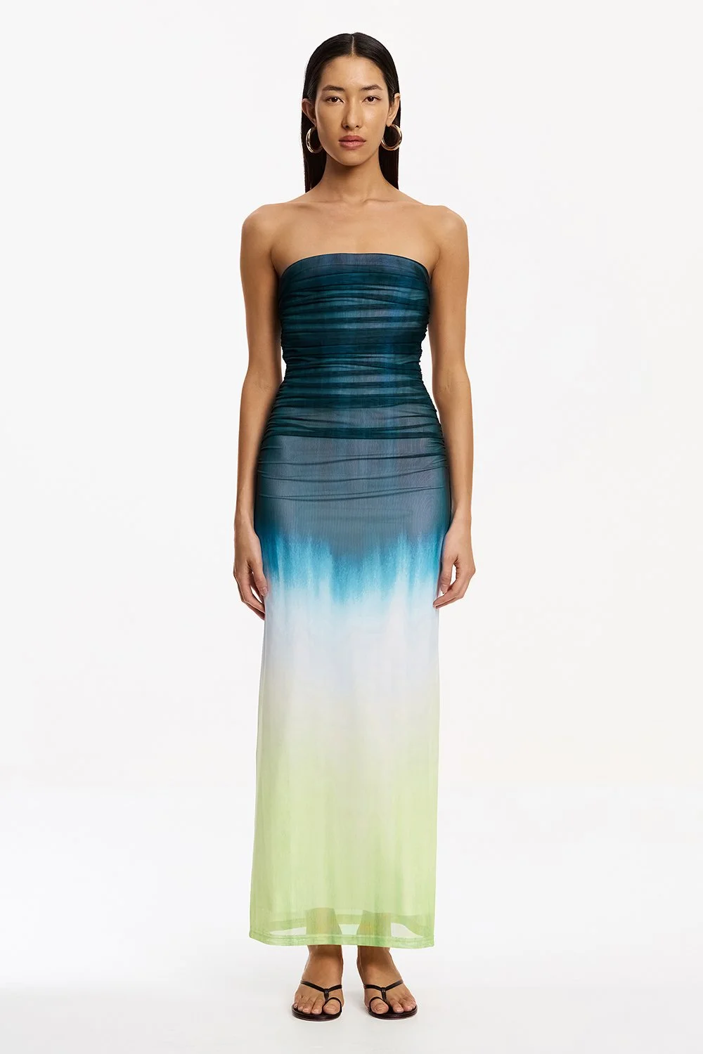 Significant Other Sura Strapless Dress - Petrol Gradient