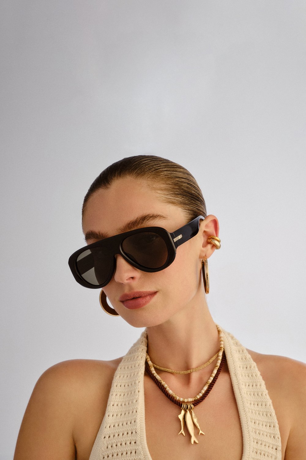 Le Specs Dream Boat Sunglasses - Black - Khaki Mono Polarized