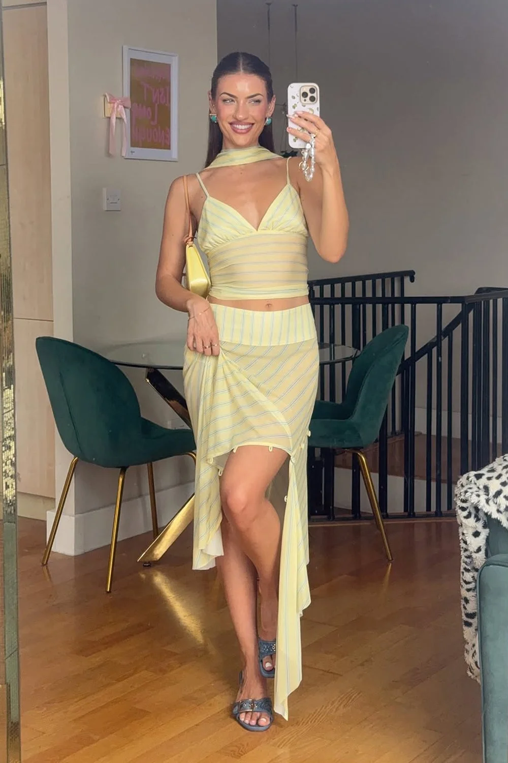 @maddyrmaguire in House of Sunny Striped Mesh Cami Top