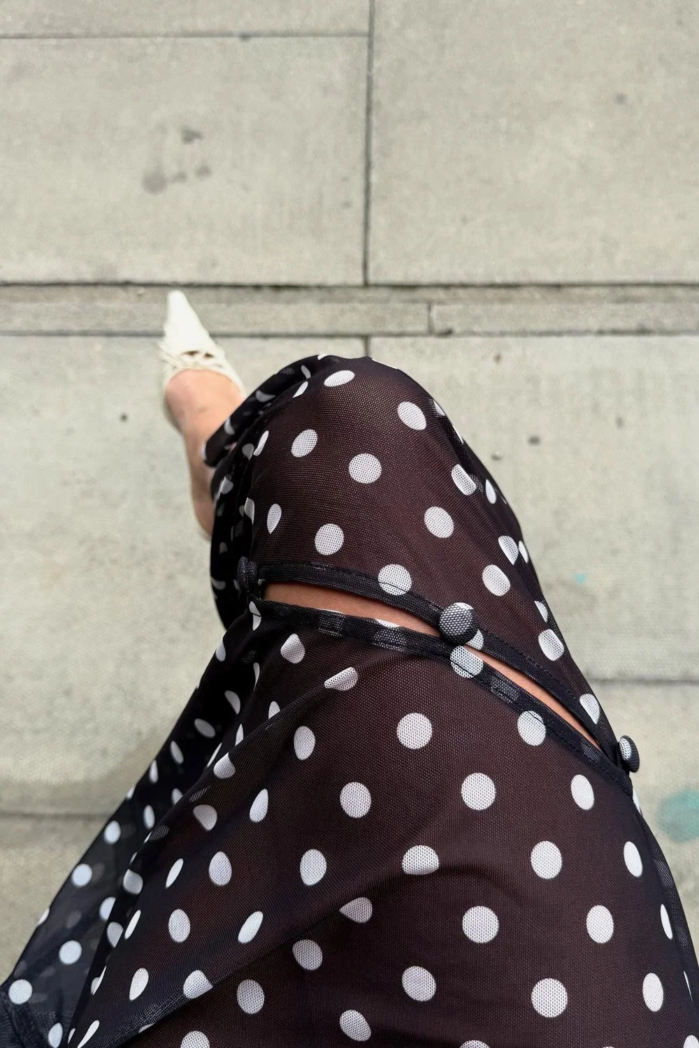 @bessiboo___ in House of Sunny Polka Dot Mesh Printed Skirt