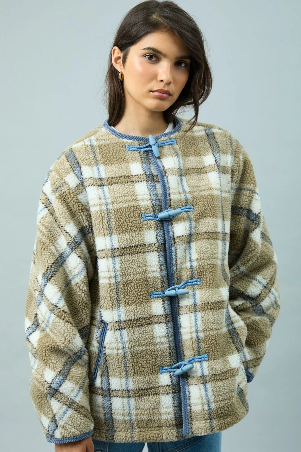 House of Sunny Fleece Scarf Jacket