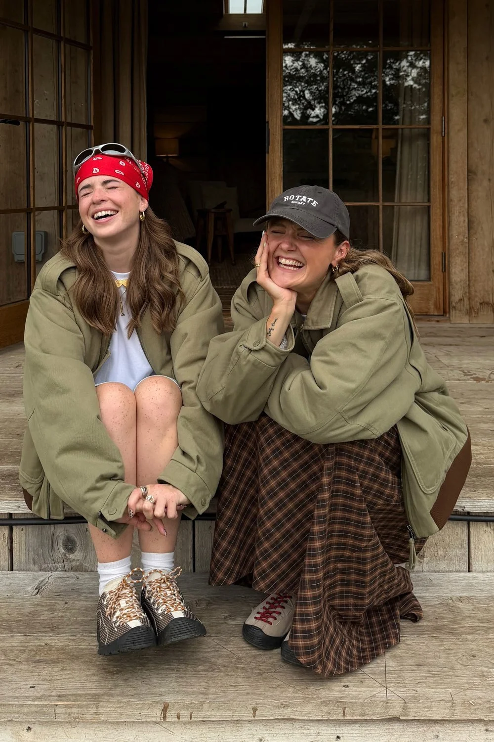 @iamcharlotteolivia & @immillieholmes in House of Sunny MA1 Cruise Jacket