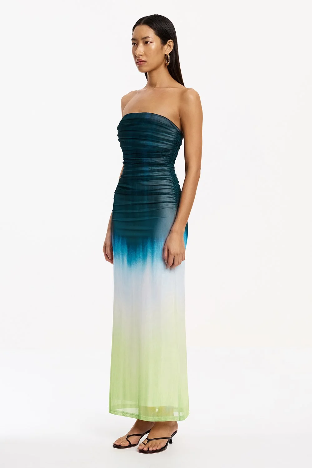Significant Other Sura Strapless Dress - Petrol Gradient