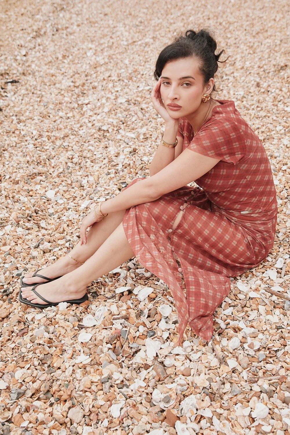 House of Sunny Retro Check Mesh Skirt