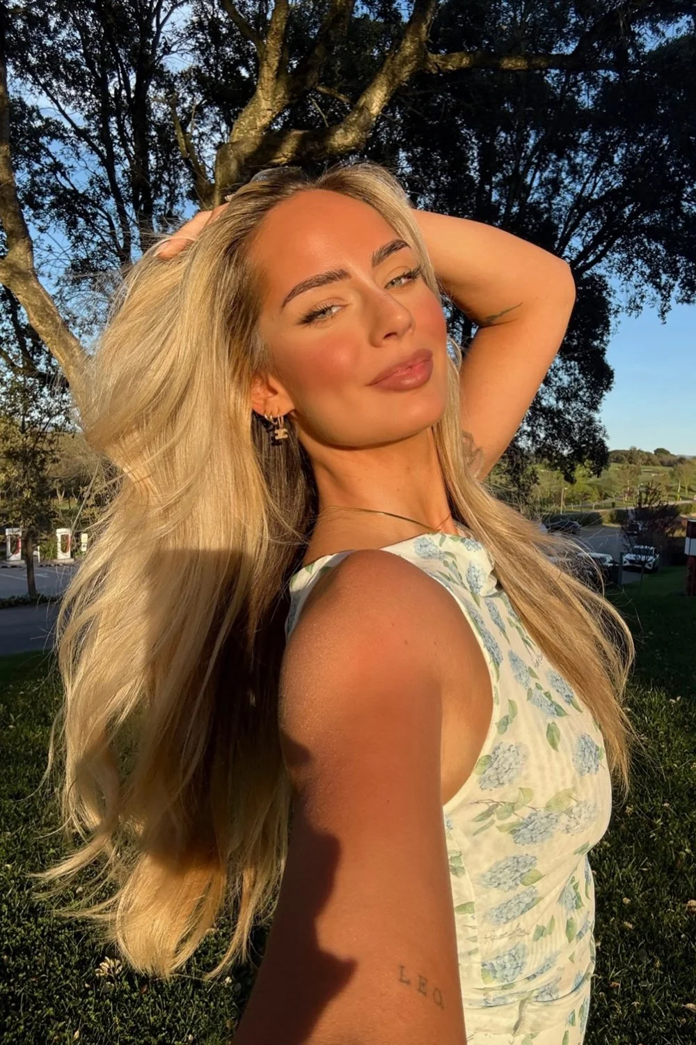 @sunnevaeinarss in House of Sunny Hydrangea Double Layer Mesh Top