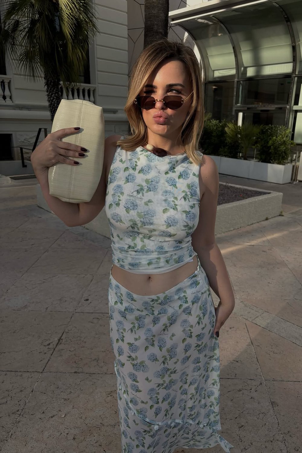 @carolinaogliaro in House of Sunny Hydrangea Asymmetric Mesh Skirt