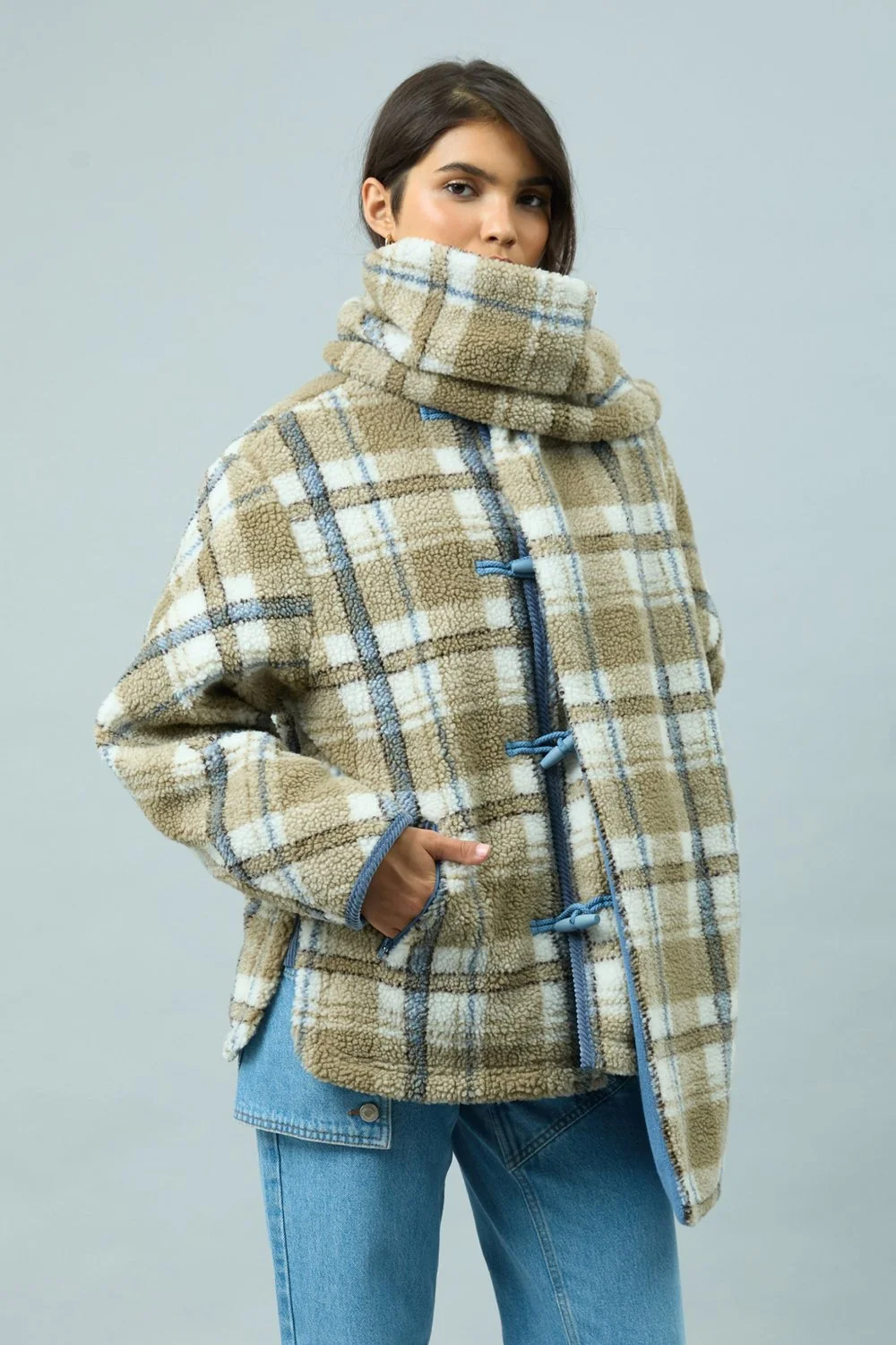House of Sunny Fleece Scarf Jacket