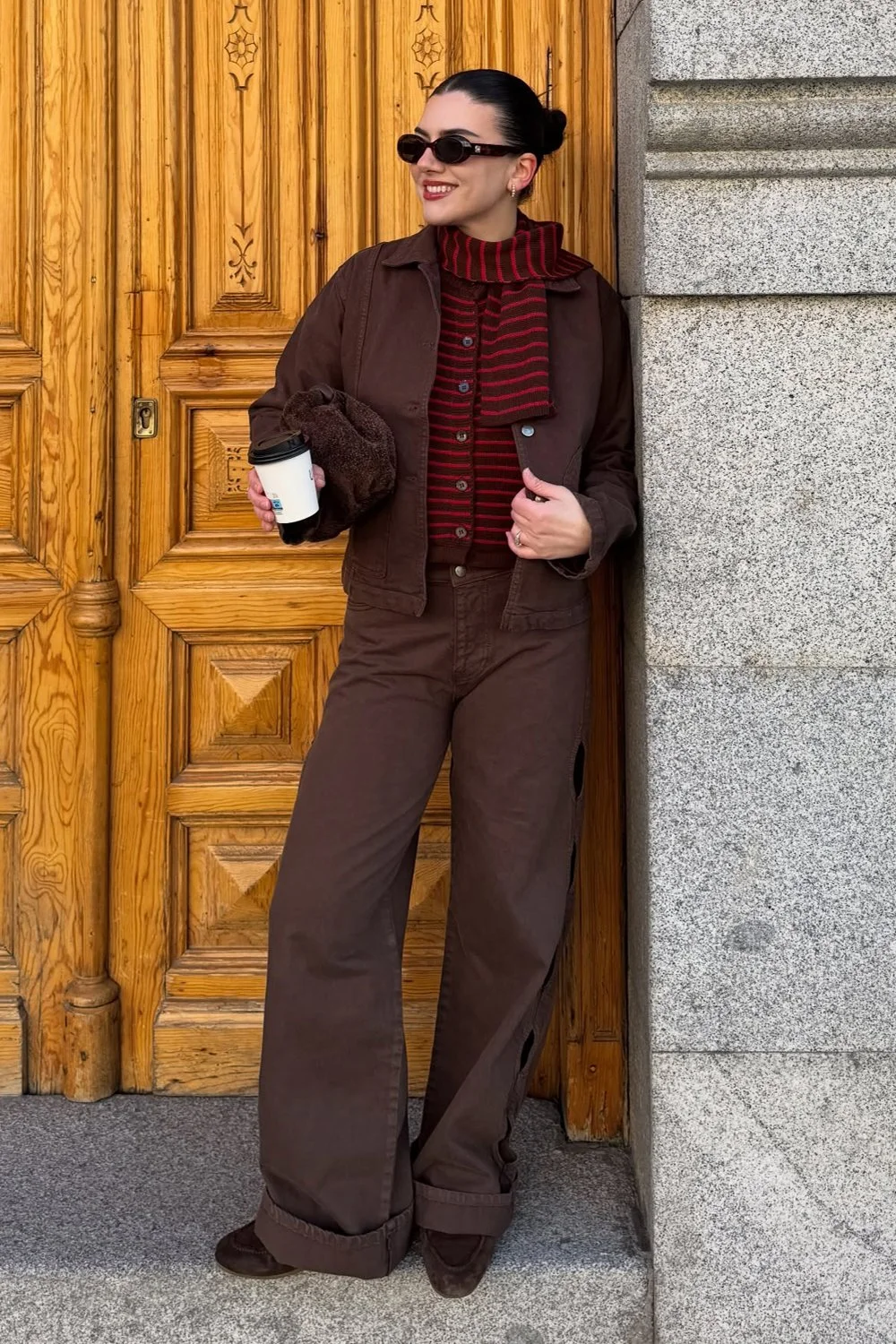 @daniellelacosteblog in Le Specs Work It Sunglasses - Dark Tort