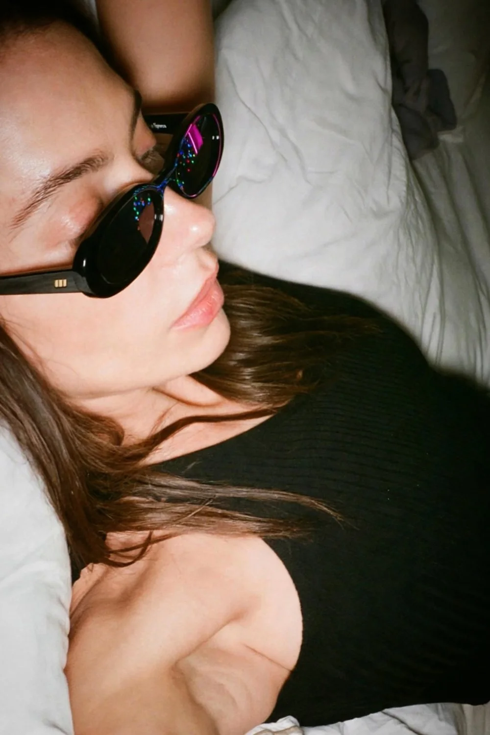 Ashley Benson in Le Specs Outta Love Sunglasses - Black