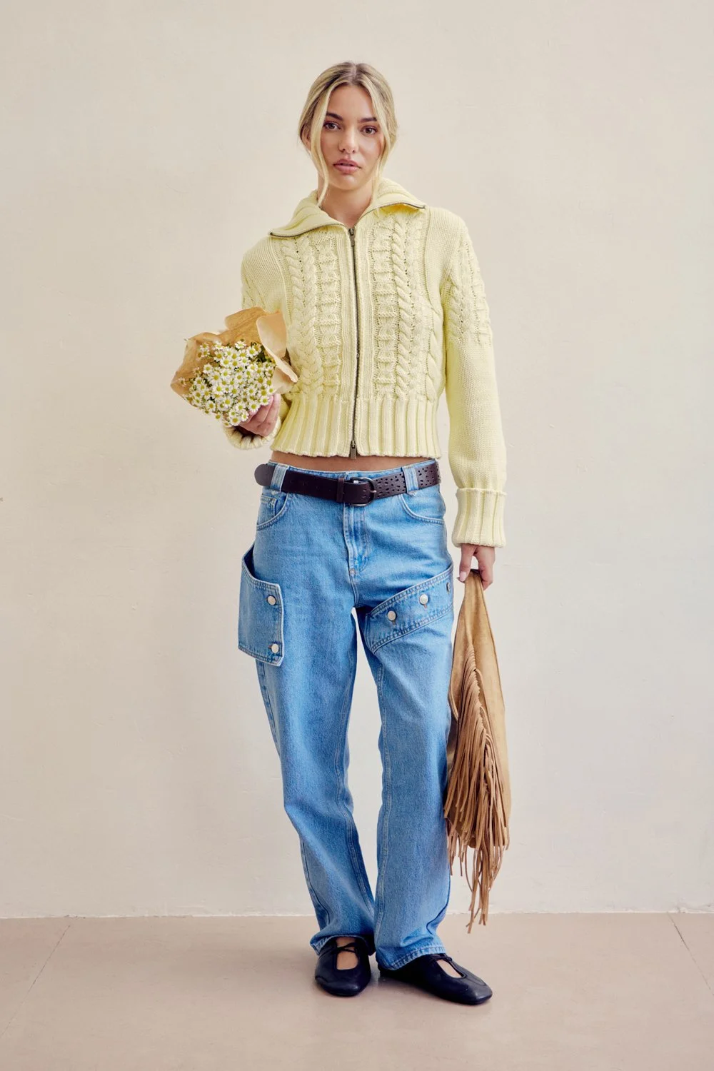 House of Sunny Tassel Sling Bag - Tan