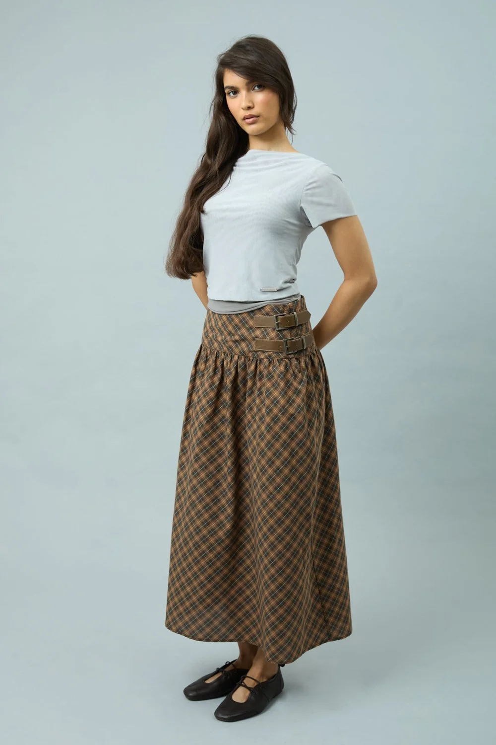House of Sunny Double Layer Mesh Top - Pale Grey