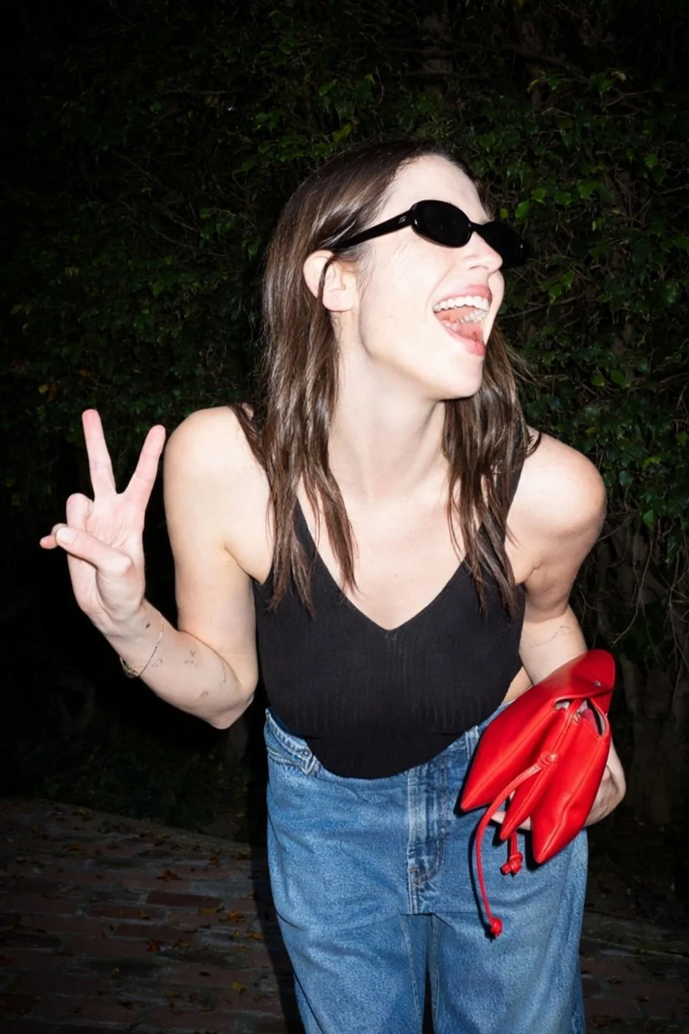 Ashley Benson in Le Specs Outta Love Sunglasses - Black